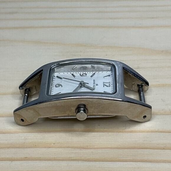 Anne Klein Stainless Steel Silver Rectangle Watch Face With Open Frame Design - Picture 5 of 7